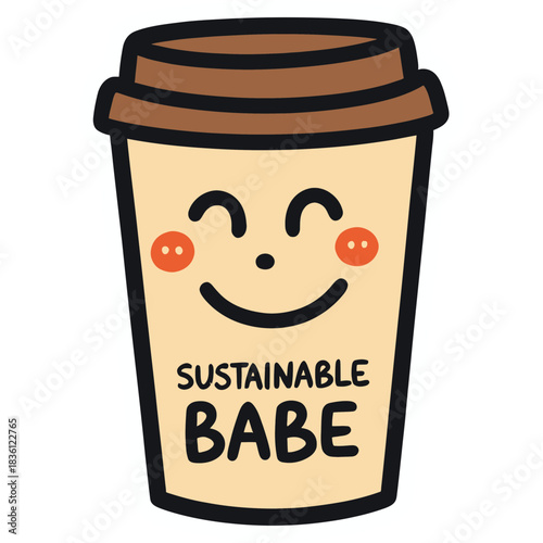 reusable coffee cup | smiling face | 