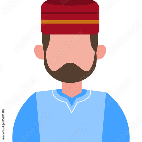 Muslim Man Flat Icon Design