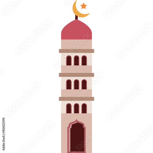 Minaret Flat Icon Design