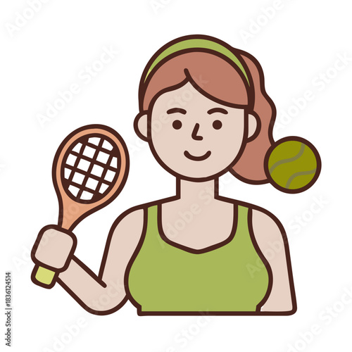 Аemale tennis player with racket