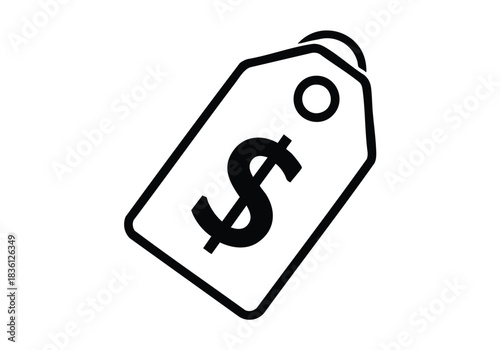 Unlock exclusive deals with this minimalist dollar price tag, perfect for sales promotions and modern marketing campaigns to attract budget-conscious shoppers