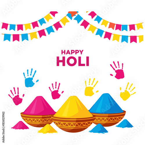 Holi Festival of Colours illustration