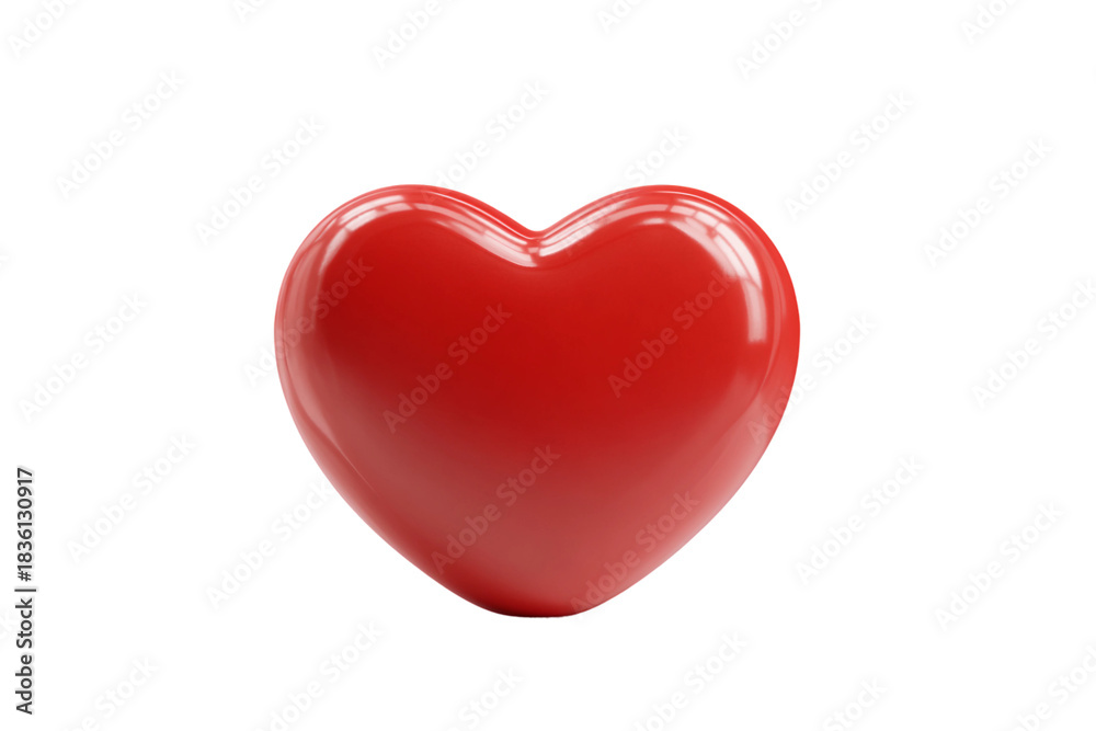 Fototapeta premium Decorative Red Heart Illustration Isolated on Transparent Background
