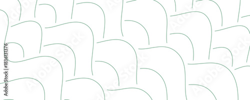 Green farm banner, organic abstract white background with fields. Wavy green lines, natural organic products. Striped green farmer pattern. Modern vector.