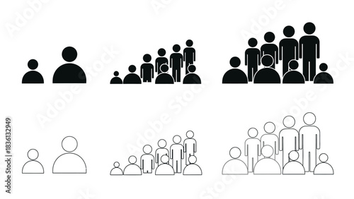 iconographic representations of people and crowd growth analysis