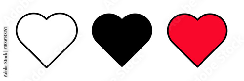 Heart icon simple, clean outline of a heart shape, representing love, affection, or emotion in a minimal flat style.