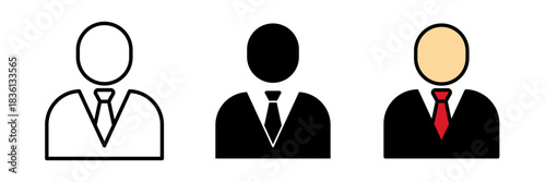 Lawyer icon simple outline of a person wearing a suit and holding a briefcase or legal document, representing a lawyer or legal professional in a clean minimal style.