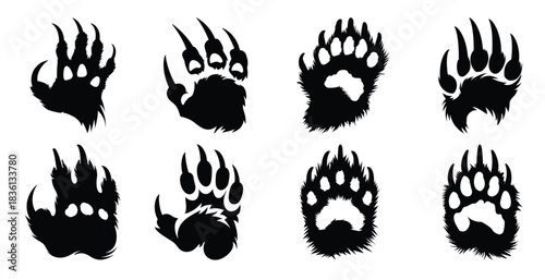 bear paw black silhouette bundle american bear claw 
