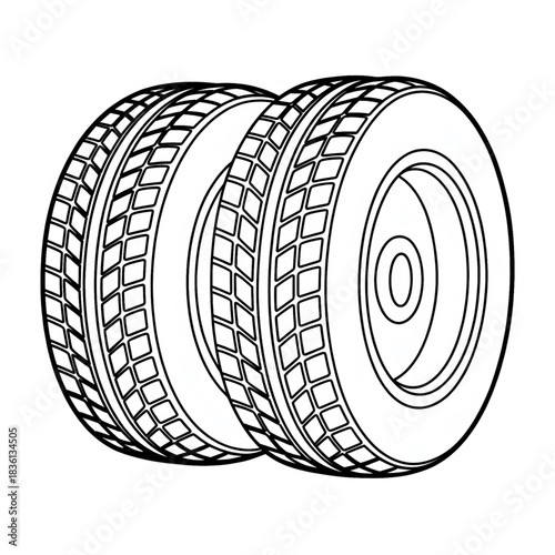 set of tires coloring page 