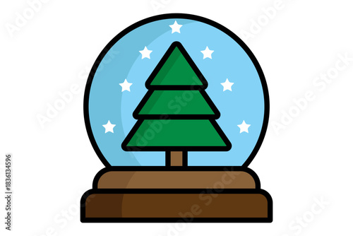 Snow globe icon. colored icon style. icon related to christmas. holiday elements vector illustration