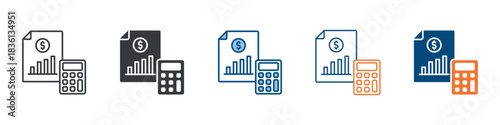 Accounting Icon Set Multiple Style Collection 