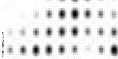 Grunge halftone gradient background. White and black sand wallpaper. Retro pixelated backdrop. Vector graphic design textured template. eps10