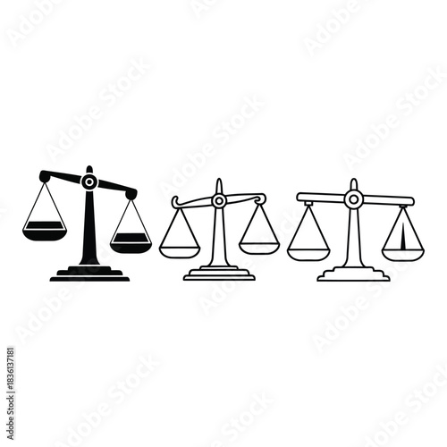 Scales of justice illustration, representing fairness, law, and legal decisions in a courtroom or legal setting