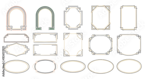 Decorative Vintage Frames Collection, Ornate Borders, Graphic Design Elements, Vector Illustration, Classic Style, Front View, Artistic Concept