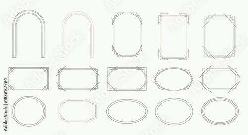 Elegant Frame Designs, Graphic Elements, Digital Art, Modern Style, Minimalist Aesthetic, White Background