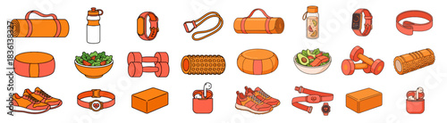 Get motivated with vibrant fitness gear and a healthy meal, inspiring wellness and active lifestyle choices for a balanced routine and vibrant energy