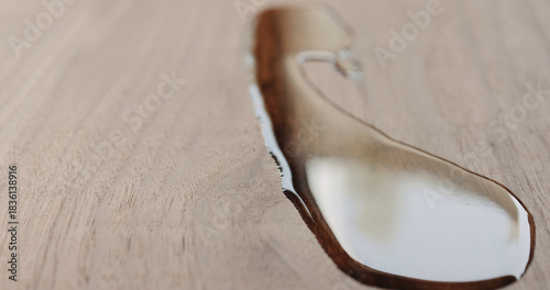 pour oil onto black walnut board