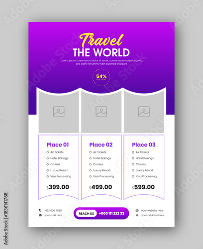 Flyer Design Template for Travel Agency, Flyer for Tour & Adventure