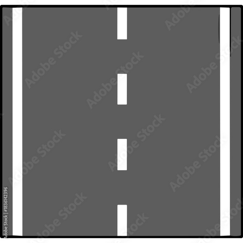 Gray Asphalt Road with White Lane Markings and Solid White Lines on the Sides Under Daylight Conditions
