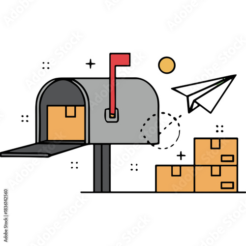 illustration of a mailbox with a letter