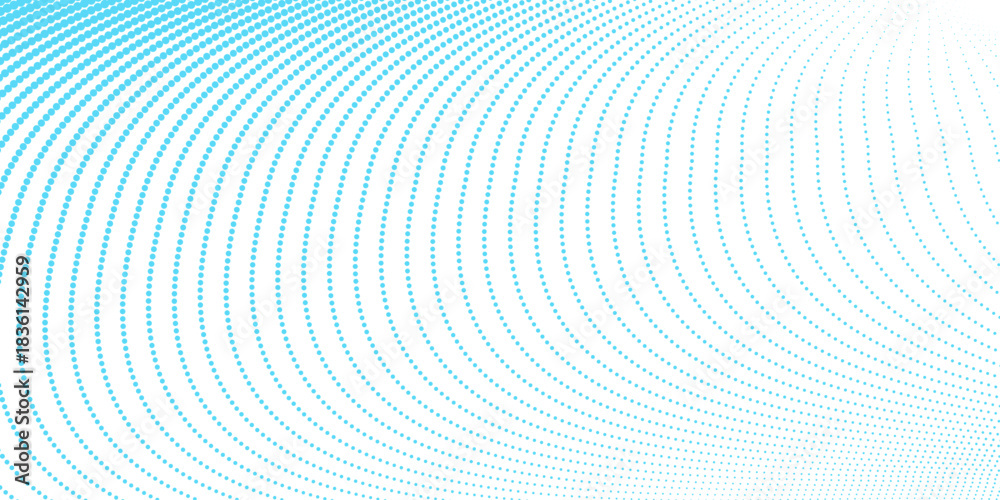 Fototapeta premium Halftone Background Blue Gradient Transparent Vector Staggered Dots Modern dotted pattern