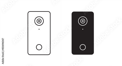 Smart doorbell isolated on, a modern home security technology
