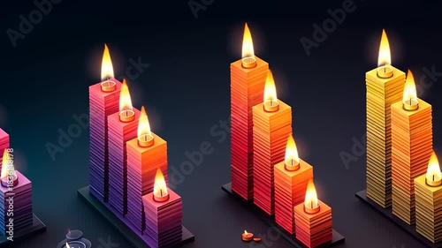 Candlelight Symphony - A Harmonious Arrangement of Gradient Candles.