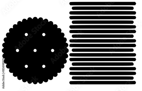 dessert illustration cookie silhouette shortbread logo biscuit icon pastry outline bakery delicious sweet food snack sugar tasty breakfast homemade shape wooden vector graphic background