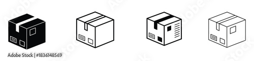 Isometric shipping boxes for logistics and delivery needs. Cardboard Box Icon. Shipping and Delivery Symbol. Cardboard Box Icon for Shipping and Delivery.