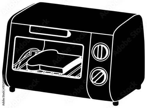 oven illustration vintage silhouette food logo kitchen icon retro outline cooking restaurant cook stove light modern chef element home shape men vector graphic background
