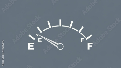 Gas meter icon set showing fuel level indicators in vector style