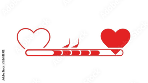 Heart health meter icon representing wellness, heartbeat, and medical monitoring