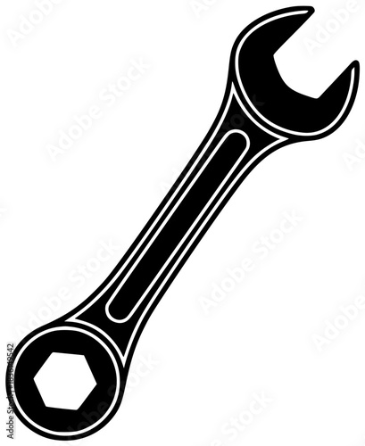 tool illustration mechanical silhouette repair logo work icon service outline industry maintenance engineer technology workshop engineering wrench mechanic industrial shape mechanism vector graphic ba