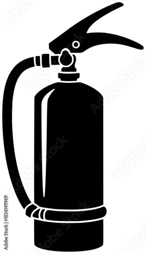 fire illustration portable silhouette safety logo equipment icon extinguisher outline flame emergency protection chemical security tool firefighter danger extinguish shape adults vector graphic backgr