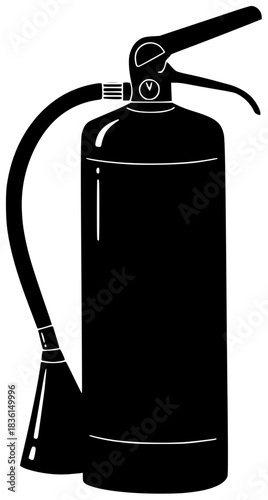 fire illustration portable silhouette safety logo equipment icon extinguisher outline flame emergency protection chemical security tool firefighter danger extinguish shape adults vector graphic backgr