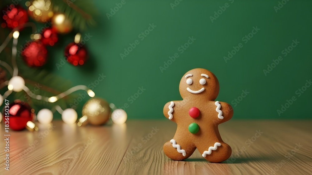 Obraz premium christmas gingerbread man and decorations 