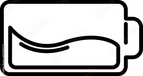 Low Battery Icon – Battery Draining or Weak Charge Level Vector