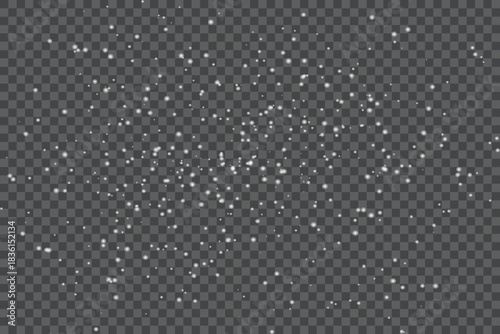 Falling Snowflakes on Transparent Background winter weather