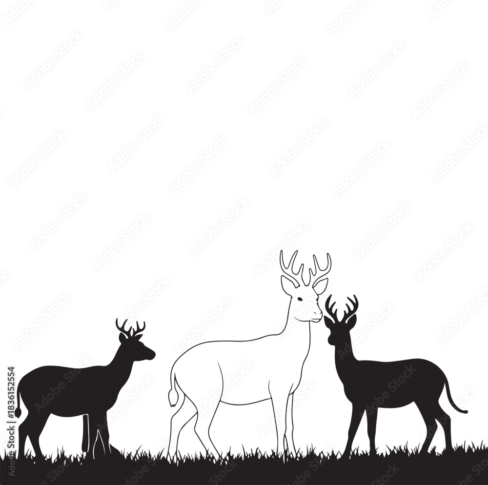 Naklejka premium vector illustration of a deer