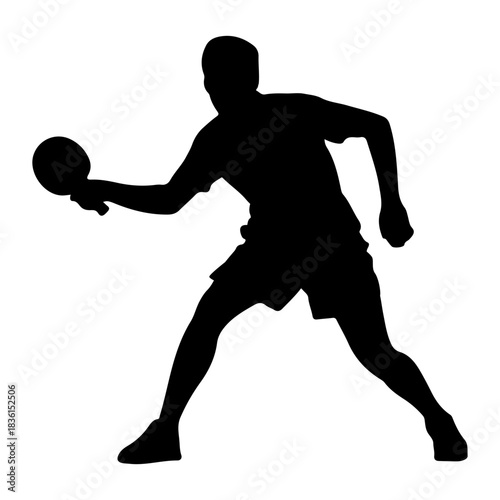 Table tennis player silhouette vector illustration