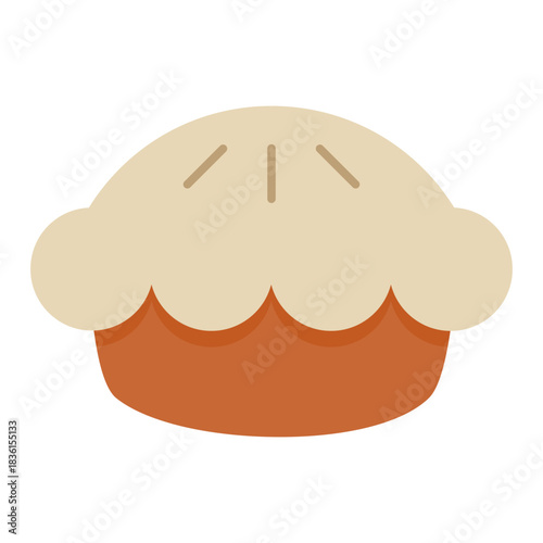 Traditional pie icon. Baked dessert. Vector illustration, flat design