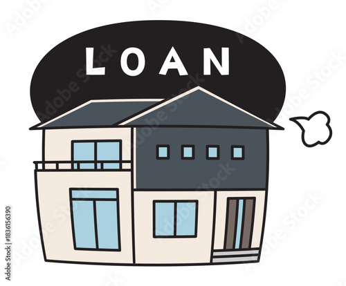 ローンに圧迫される家_カラー