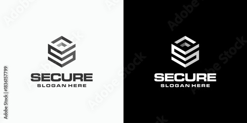Vector logo design of initials A and S in geometric hexagon shape with modern, simple, clean and abstract style.