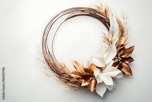 Holiday wreath with refined craftsmanship and elegant decorative festive touches