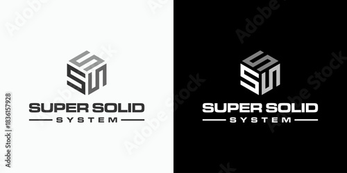 Vector logo design of triple S initials in geometric hexagon shape with modern, simple, clean and abstract style.