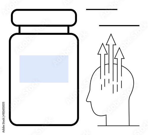 Mental health concept. Mental health with medication for improved cognitive function. Mental health focus on wellness, pharmaceutical solutions, therapy, and recovery. Ideal for healthcare