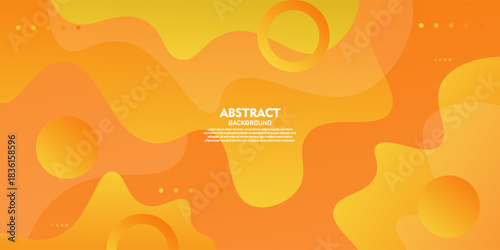 Colorful solid orange geometric business banner design. Creative banner design with wave shapes for template. Vector Eps10