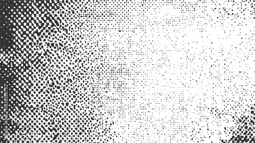 Black dots and shapes on white background gradient pattern abstract
