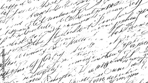 Black handwritten cursive script on white background seamless pattern handwriting text