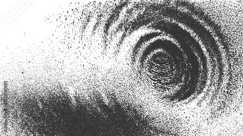 Black and white abstract textured swirl pattern with scattered dots vector